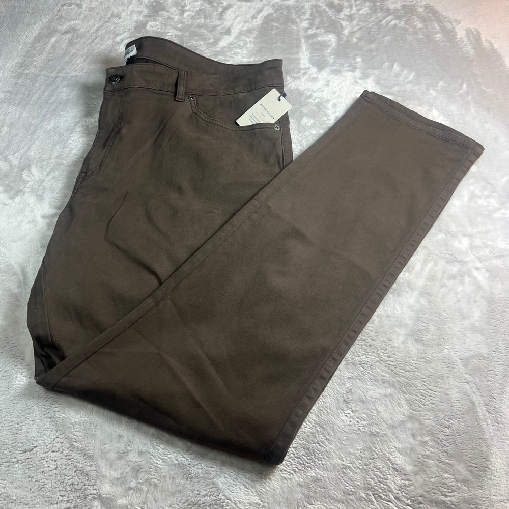 NWT Peter Millar Men's 42x34 Pants Brown Signature Sateen Classic Fit MF25B40FB